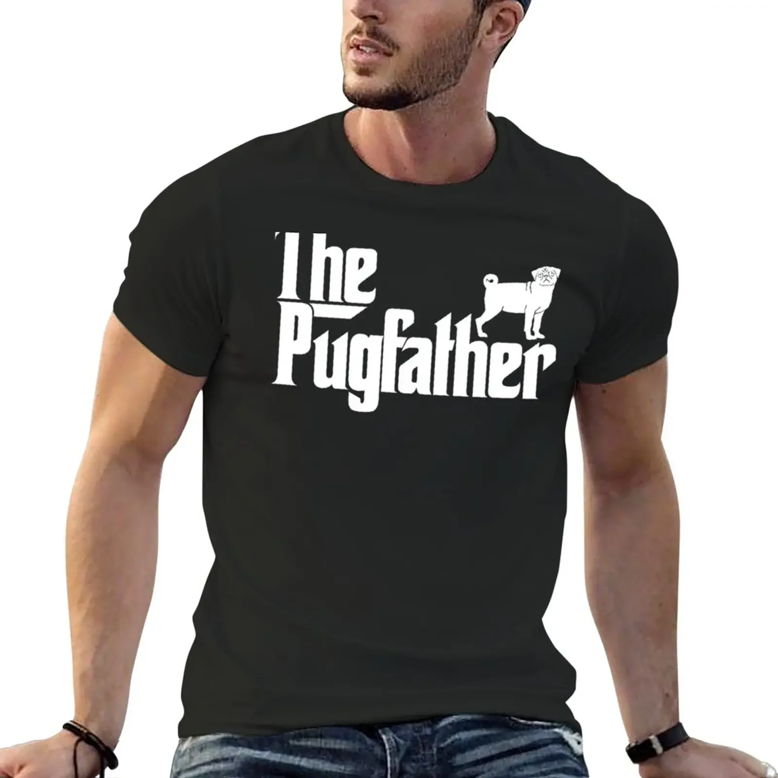 

Funny Pug Hoodie The Pugfather Pug Father Dad Gift Hoodie T-Shirt Aesthetic clothing heavy weight t shirts for men