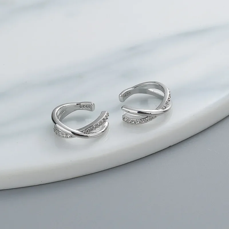 Ear clip earrings for women 1 pc non-piercing crystal