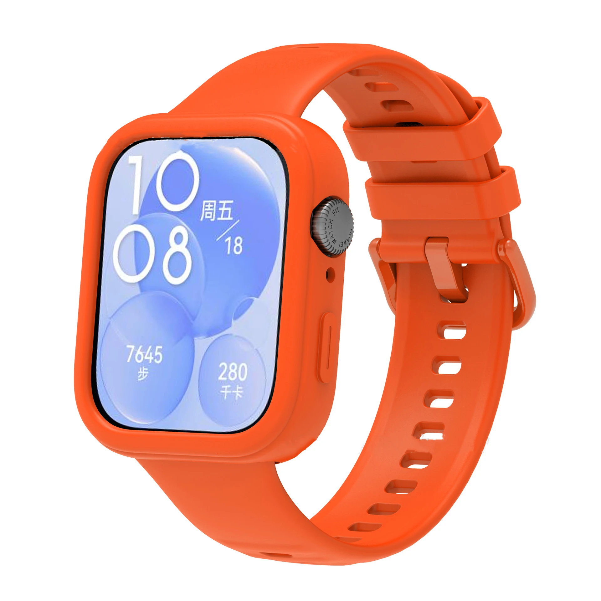 Colorful Silicone Band and Soft Protector Case for Huawei Watch Fit 3 - Sporty Replaceable Accessory Set