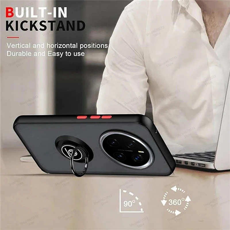 Enhanced Magnetic Phone Case with Shockproof Ring Holder