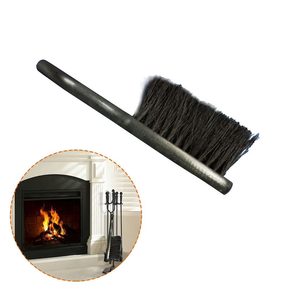 Wooden Handle Shape Brush Head Fireplace Fire Hearth Fireside Brush Fireplace Brushes Maintenance Tools