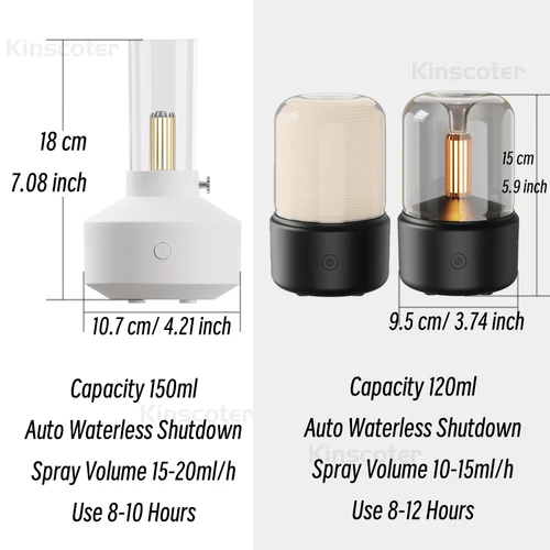 KINSCOTER 휴대용 미니 아로마 디퓨저, USB 가습기, 에센셜 오일, 야간 조명, 콜드 미스트 메이커 분무기, 가정용 선물 6