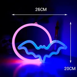 LED Neon Light Gamepad Wall Art - Bright Fire Moon Star Design for Room Decoration, Gifts & Events (Sun Bat)