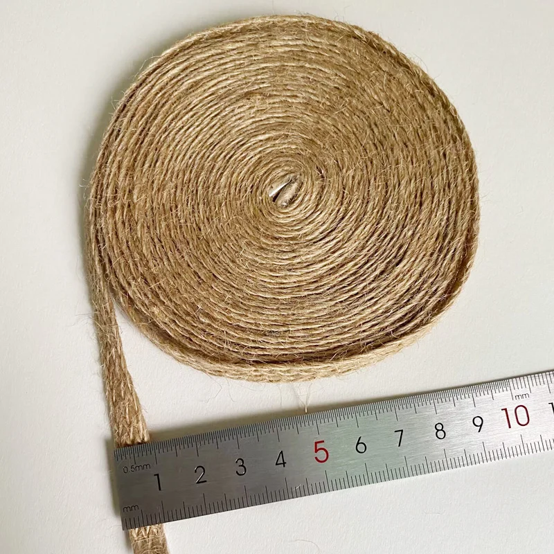 5m Hemp Cords Macrame Jute Rope Braided Flat Burlap Ribbon Strings Twine Hessian Vintage Wedding Decoration for Home Decor