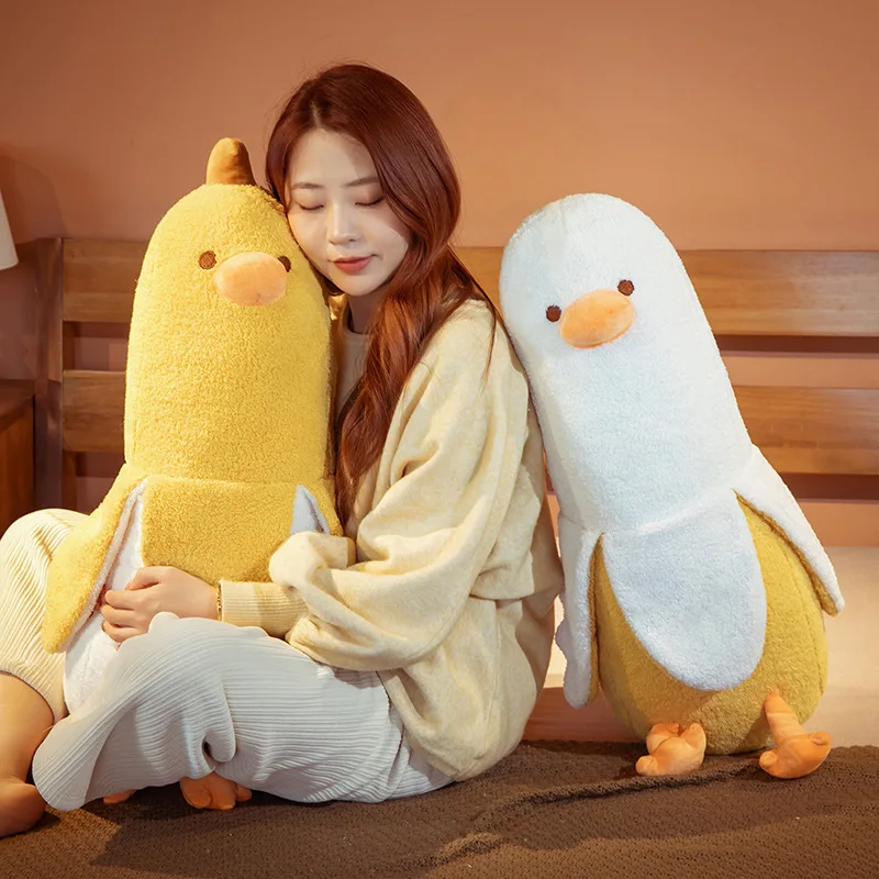 

Accompanying Doll Animal Toy Lovely Banana-shaped Duck Sleeping Stuffed Toy Good Resilience for Girls