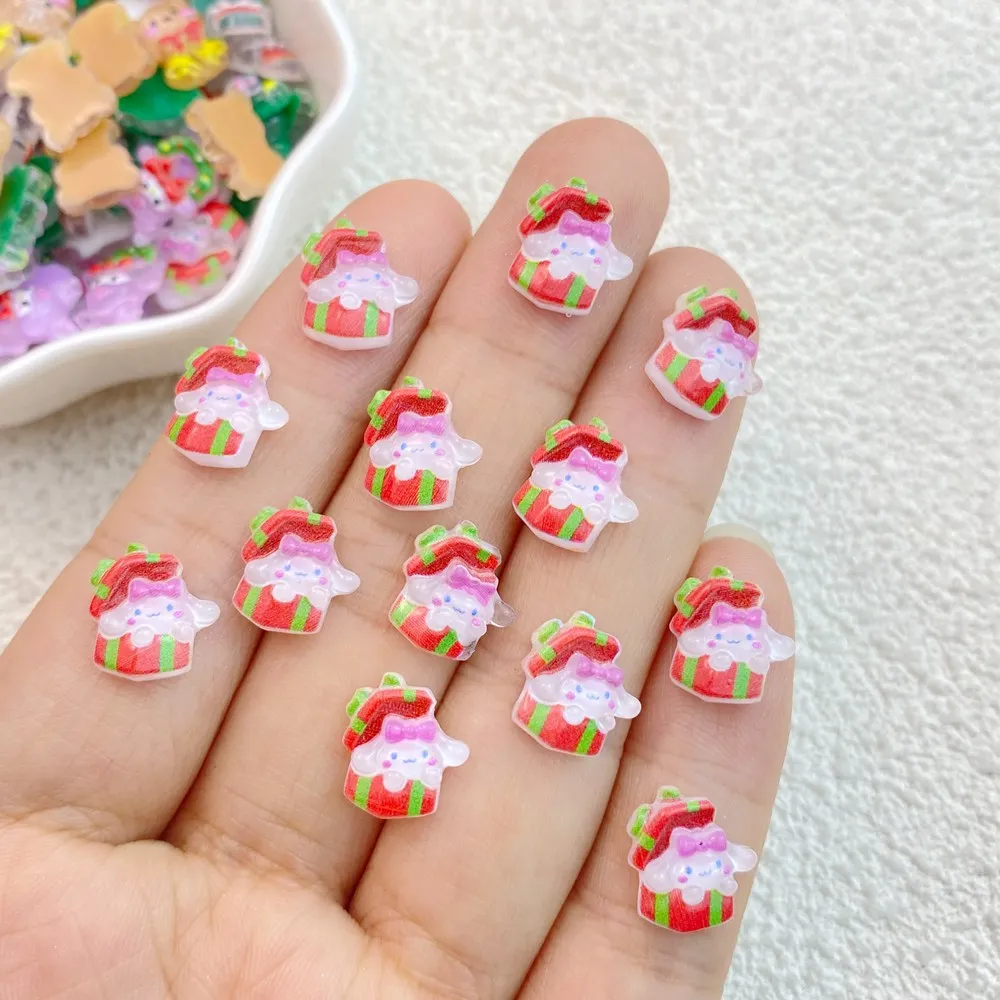 Cute Resin Mini Cartoon Animal Christmas Series Flat Back Manicure Parts Embellishments Hair Bows 50Pcs resin nail art crafts cartoon animals nail art accessories cartoon animal nail art crafts resin embellishments