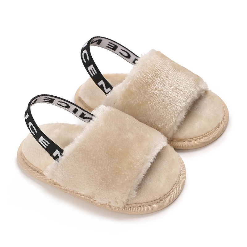 HAIZHIW NEW Winter Baby Slippers Fluffy Baby Boy Girl Sandals Cute Plush Soft Non-slip Sole Toddler First Toddler Shoes casual shoes