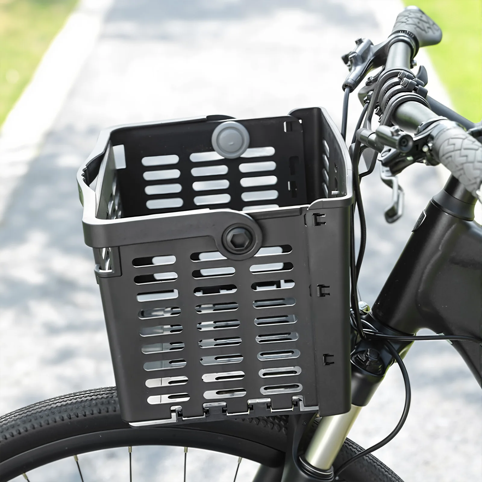 Cesta Frontal Para Bicicleta De Aluminio - Portaequipajes Delantero Con Montaje Rápido, Tamaño 35x25x20.5 Cm
