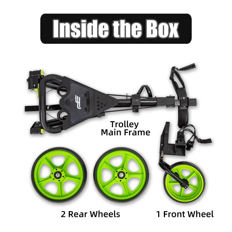PLAYEAGLE Golf Trolley Golf Push Cart Lightweight 3 Wheels Club Push Pull Cart Pull