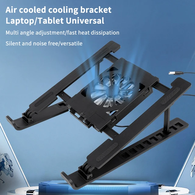 Support de Base de refroidissement pliable pour ordinateur Portable, support de radiateur pour ordinateur Portable, support rehausseur avec 1 ventilateurs de refroidissement 1