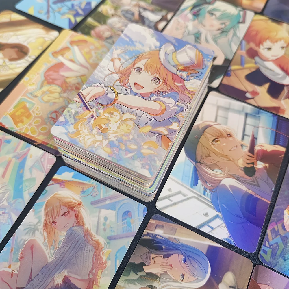 100 Pc/set Project Sekai Anime Laser Card Cosplay Rounded Corners Lomo Card Christmas Gifts Girls photo cards,comics photo cards,manga photo cards,kpop photo cards