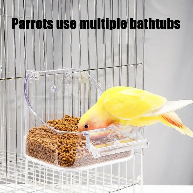 Bagno per uccelli per gabbia Vasca da bagno per pappagalli Gabbia per uccelli Vasca da bagno per uccelli Piscina comoda spessa e robusta per pappagalli calopsitte Uccelli piccoli - immagine 3
