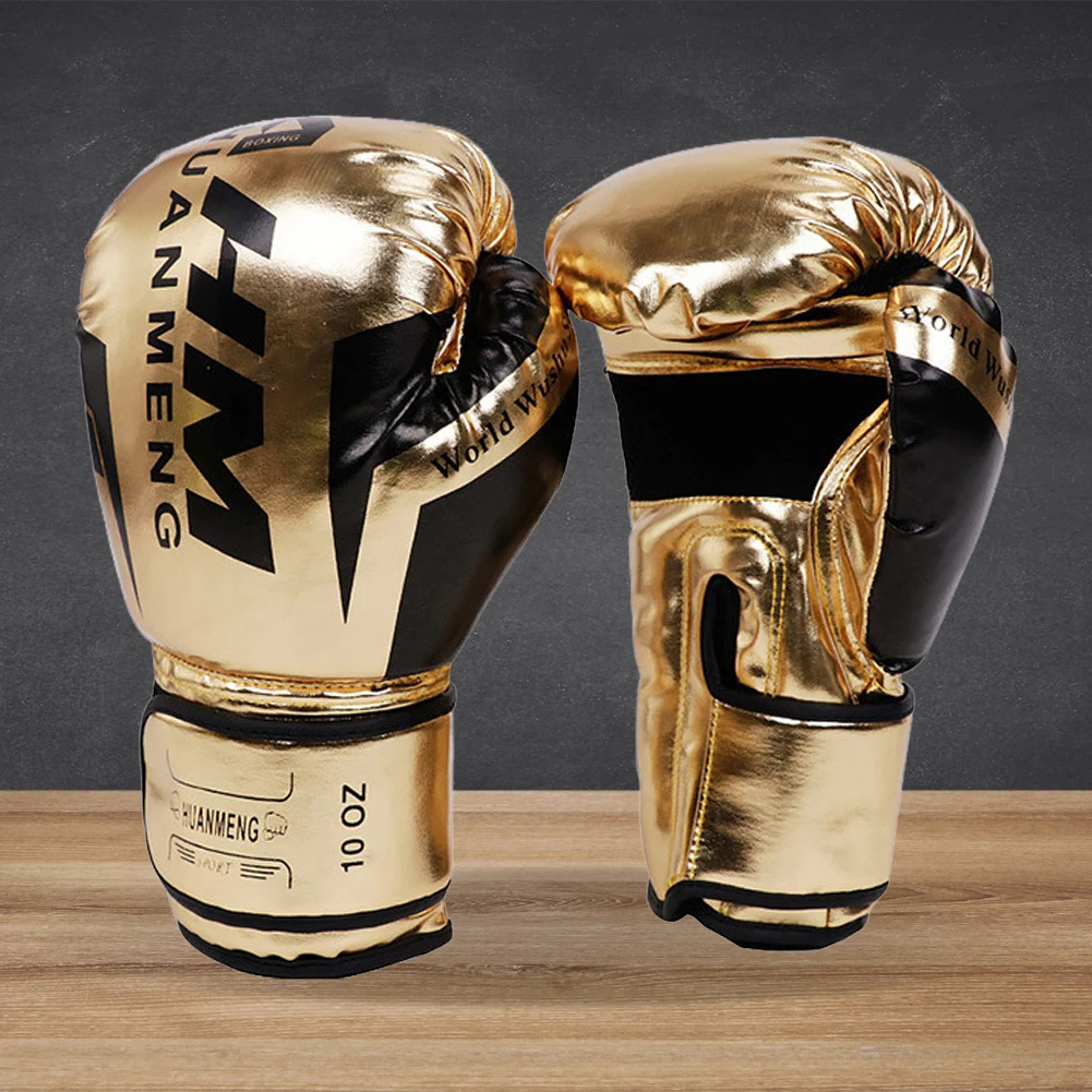 Muay Thai Competition Gloves PU Leather Sponge Professional Boxing Gloves Training Mitts Breathable Sanda for Kids Adult