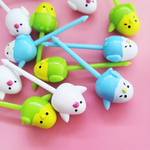 Több Stílusú Aranyos Gyerekek Ételek Fruit Fork Mini Rajzfilm Snack Torta Desszert Villák Bento Ebédek Buli Dekoráció - Image 4