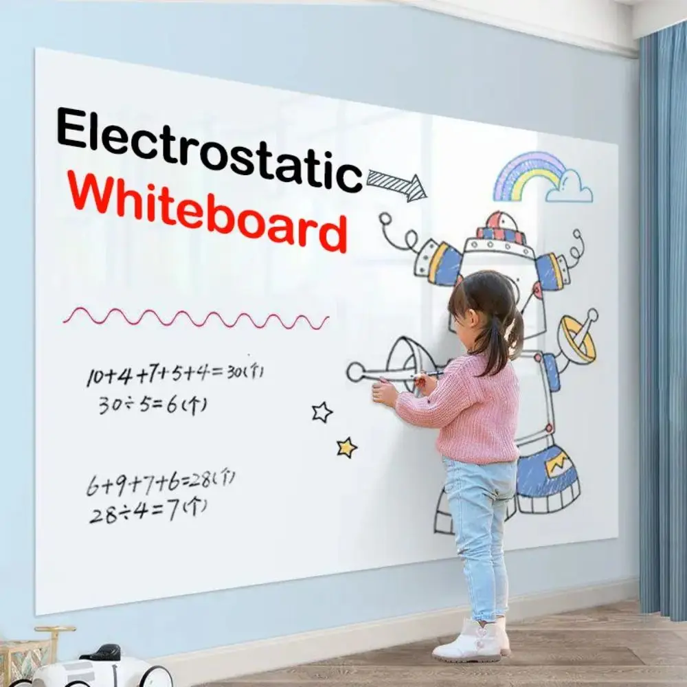 Electrostatic Whiteboard Sticker Removable Reusable Teaching Graffiti Drawing Board Household PP Erasable Whiteboard