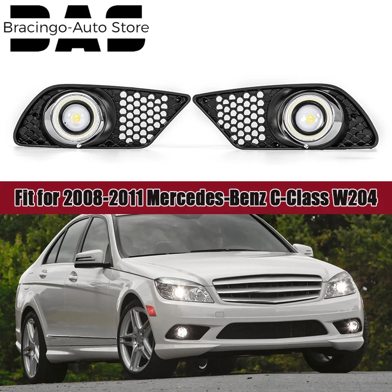 LED Fog Light Kit With Angel Eye For Mercedes Benz C-Class W204 (C230, C300, C350) - DOT/SAE