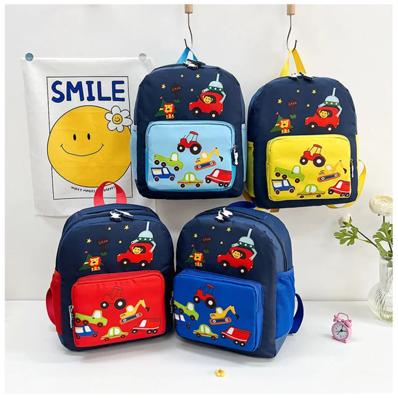 

Cartoon Car Waterproof Backpack Preschool Children Backpack Nylon Wear-resistant Multifunctional Bag
