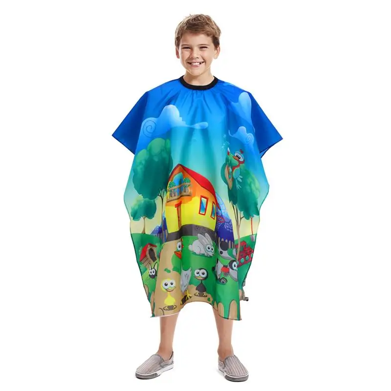 Black Hairdresser Apron Hair Cut Cape Salon Client Gown Robes Cape Waterproof Hair Cutting Smock For Clients Kimono Style Capes haircut cape hairdressing cape
