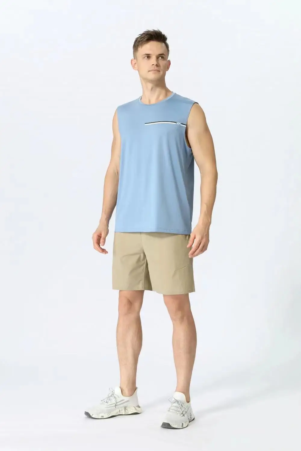 Sports vest men's breathable elastic printed gym running casual large summer novelty