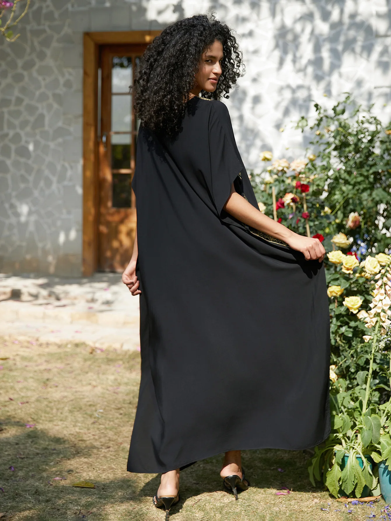 Swimsuit Cover Ups Embroidery V Neck Short Sleeve Swim Cover