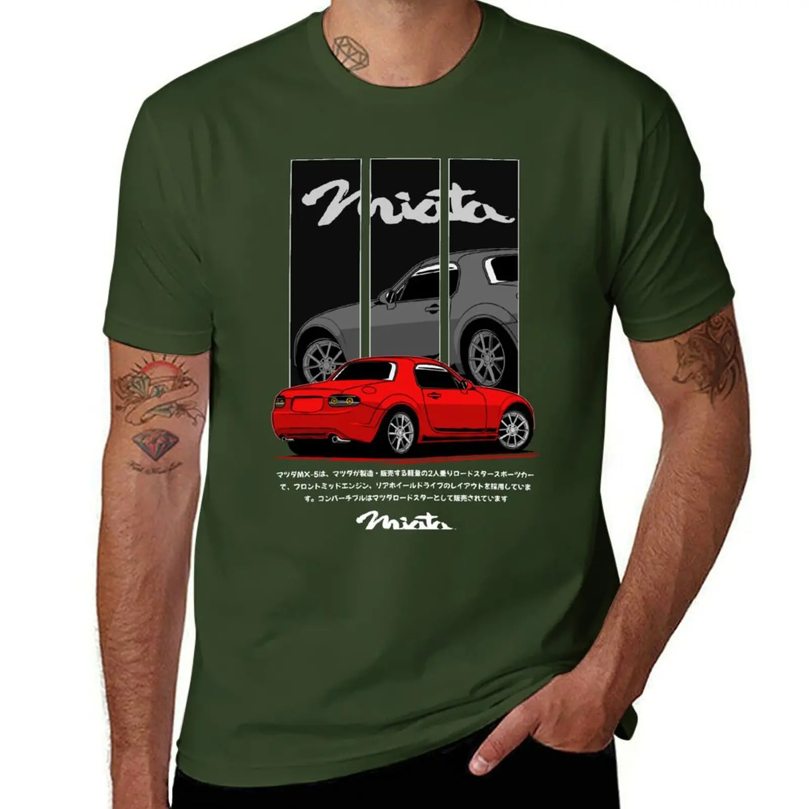 Custom Design Anime Men’s T-Shirt in Red and Grey