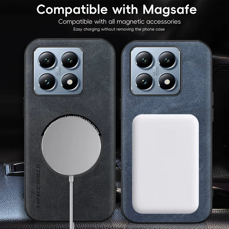 Magnetic Retro Leather Soft Wireless Charging Phone Case Cover