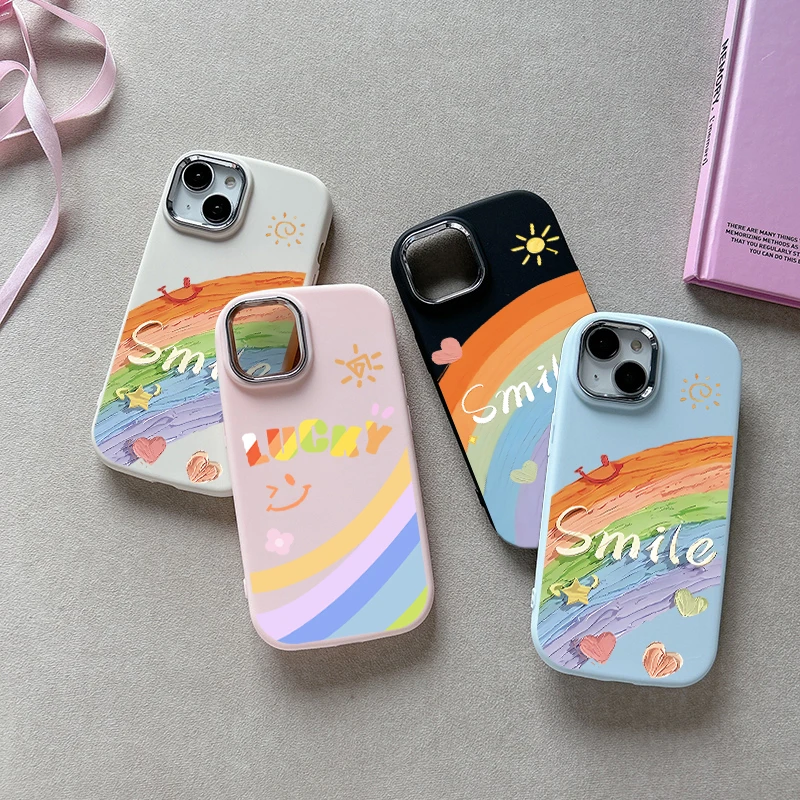 Custodia Per Telefono Arcobaleno Di Lusso Art Lucky Smile Per Samsung Galaxy S23 S21 S20 Ultra Plus Fe 4G 5G Custodia Morbida In Silicone Antiurto