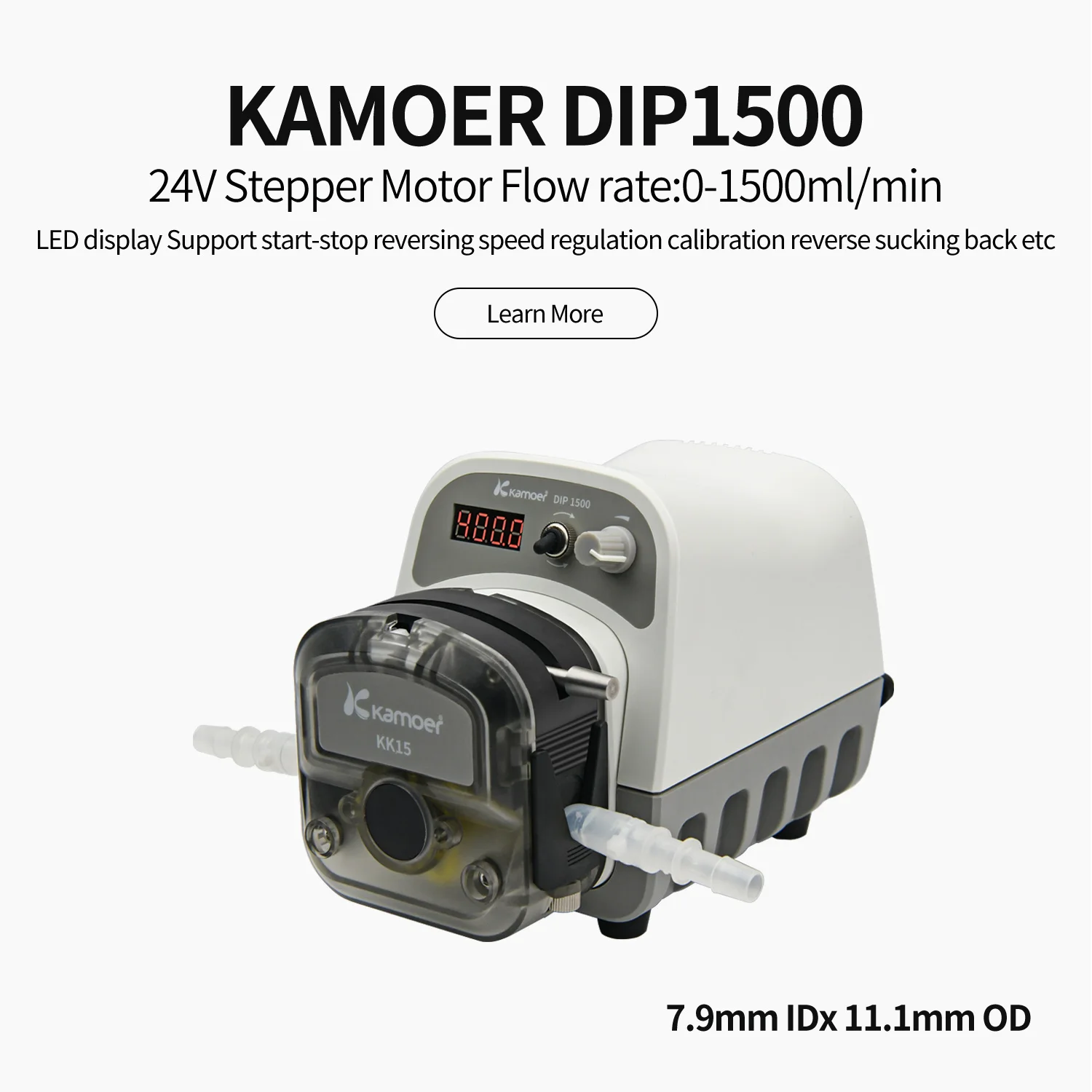 

Kamoer DIP1500 Intelligent High Flow Peristaltic Pump 24V Stepper Motor Dosing Pump Support CW/CCW RS485,0-5/10V for Laboratory