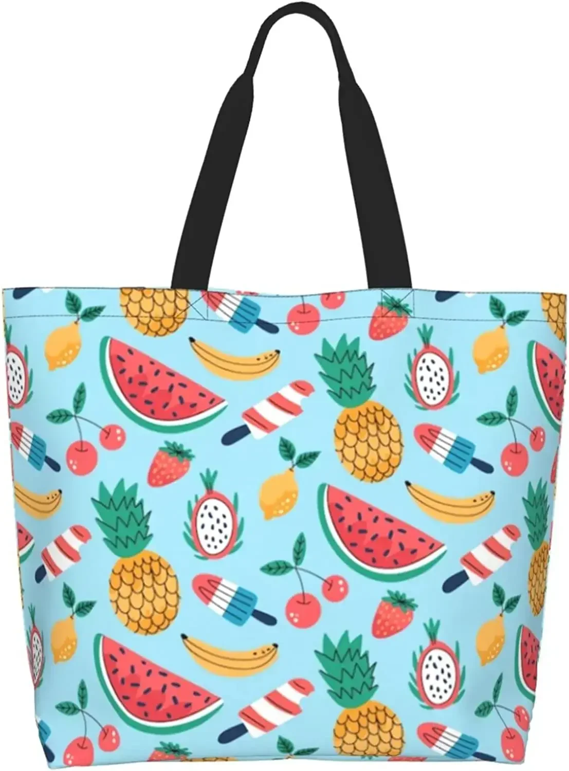 

Многоразовая сумка для покупок с ананасом, мультяшная сумка для хранения ананасов подходит для ежедневного путешествия, путешествий на открытом воздухе