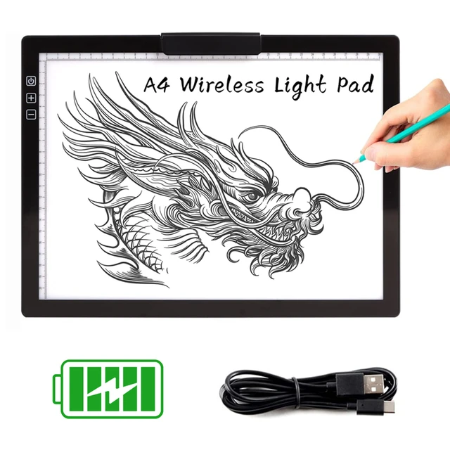 A4 scale glow LED Bright Pad Go Weeding Light Table for Diamond Painting,  Adjustable Light Board for HTV Tracing Drawing X-ray