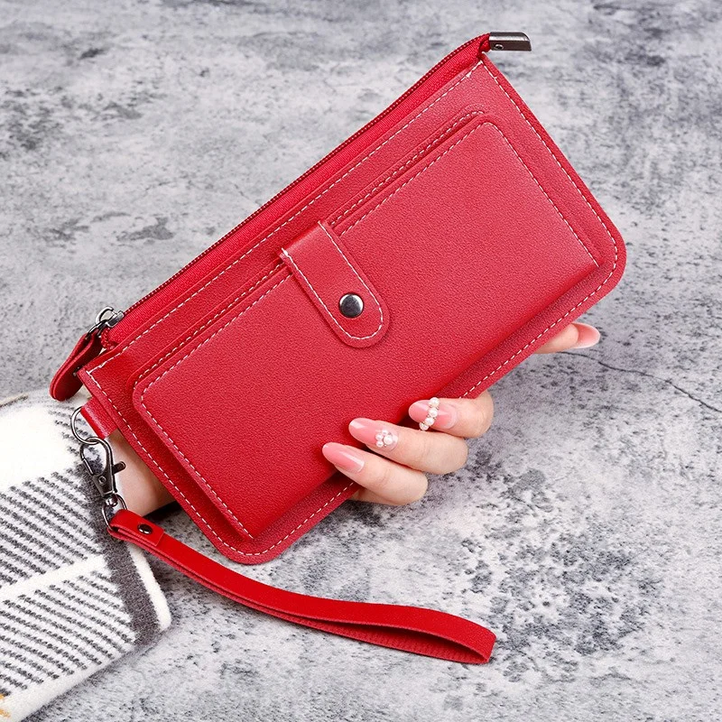 Women Long Wallet RFID Function Large Capacity Zipper Clutch Bag Phone Pocket Coin Pouch Card Holder PU Leather Money Purse 3