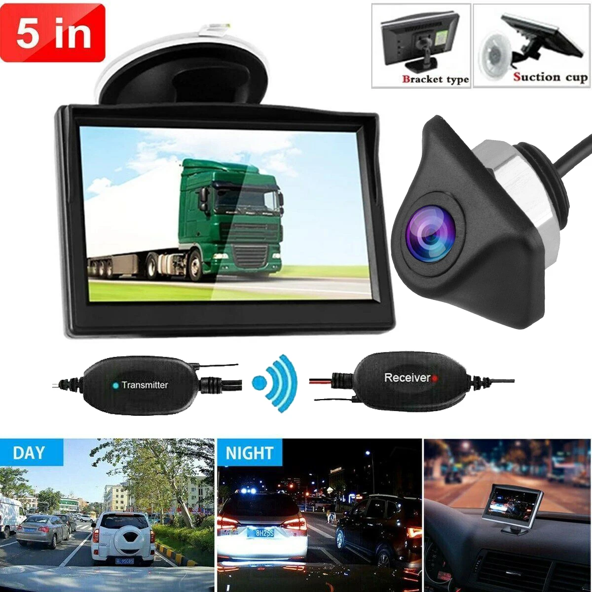 

Vehicle Accessories Backup Camera Wireless Car Rear View HD Parking System Night Vision + 5" Monitor