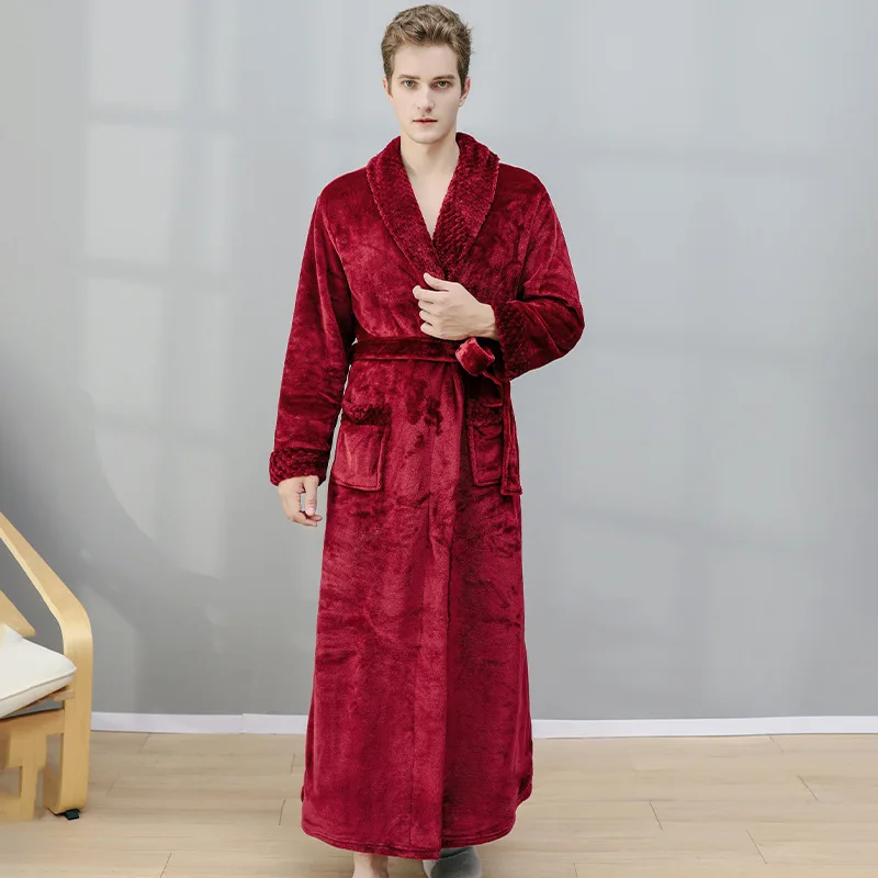 Flannel Pajamas Medium Length Large And Thickened Pajamas For Male And Female Lovers