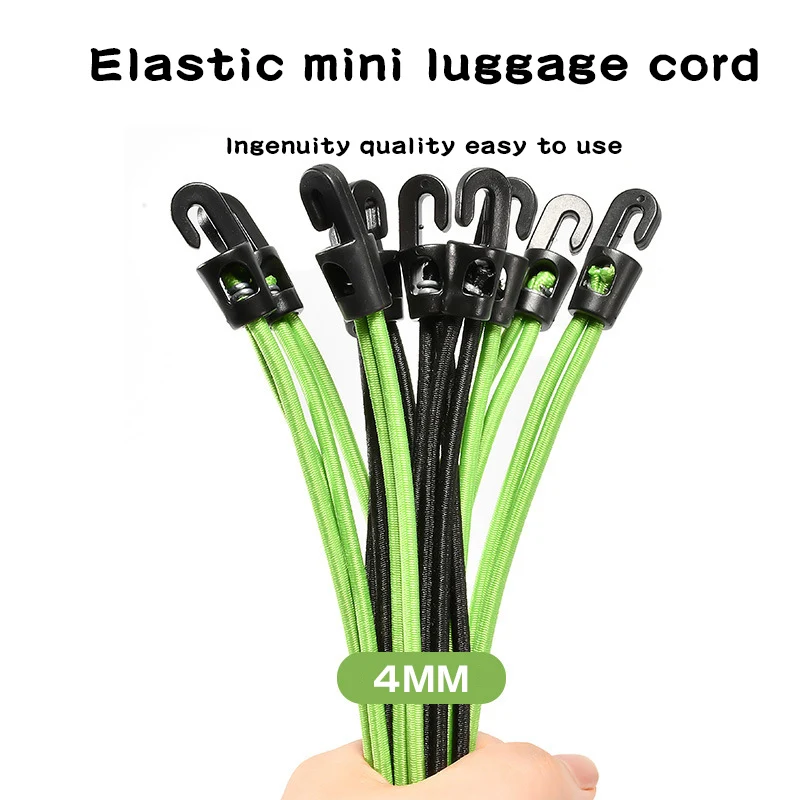 4/6/10Pcs Elastic Bungee Cord Set Tied Rope High Elasticity Luggage Straps Rope for Bikes Tie Downs Camping & Cars Cord Tie