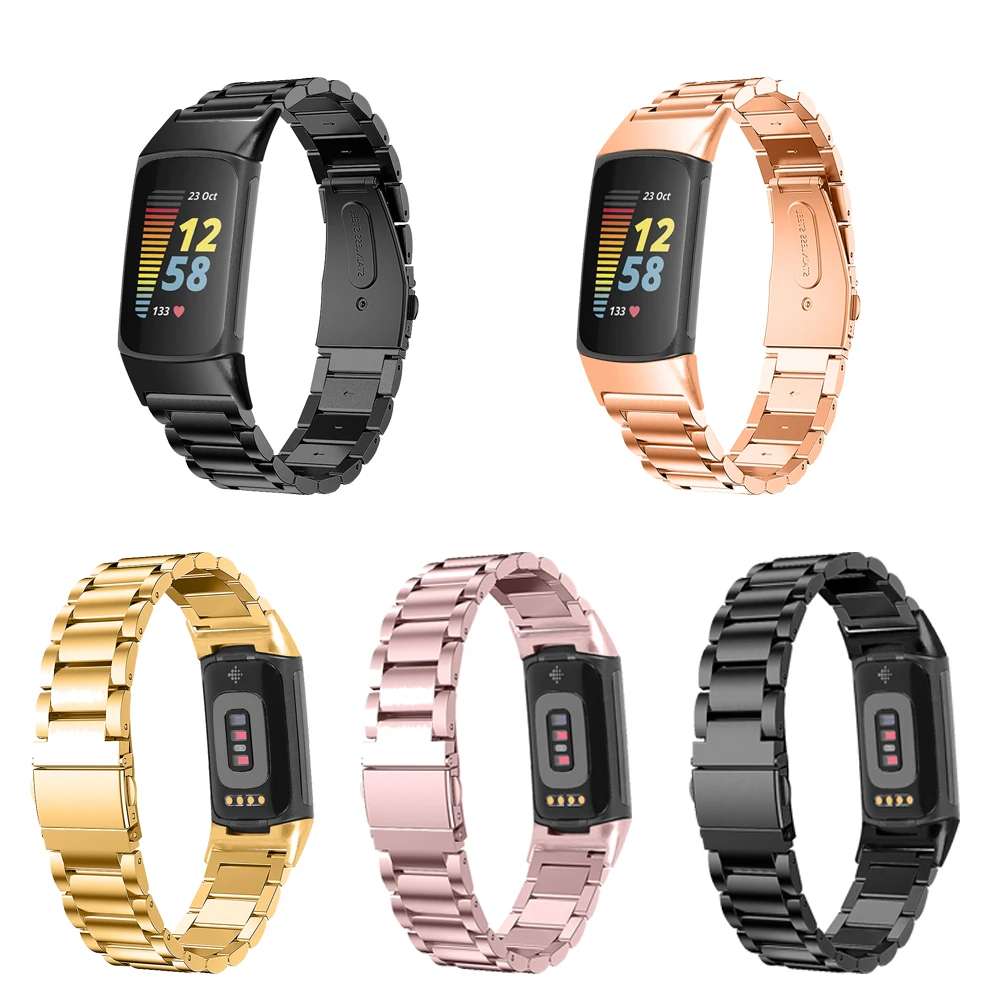 

Metal Strap For Fitbit Charge5 Stainless Steel Smart Watch Wristband For Fitbit Charge5 Watch Protection Accessories Supplies