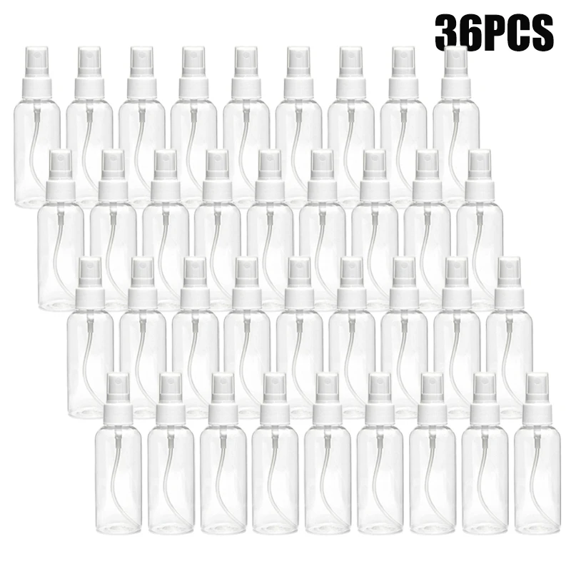

36Pcs 30ml 1oz Mini Fine Mist Spray Bottles Transparent Empty Container Plastic Travel Spray Bottle Disinfection Nebulizer