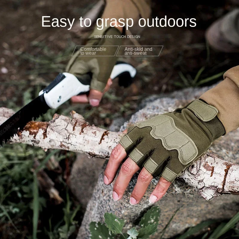 Hunting Gloves Men Women Half Finger Outdoor Mountaineering Cycling