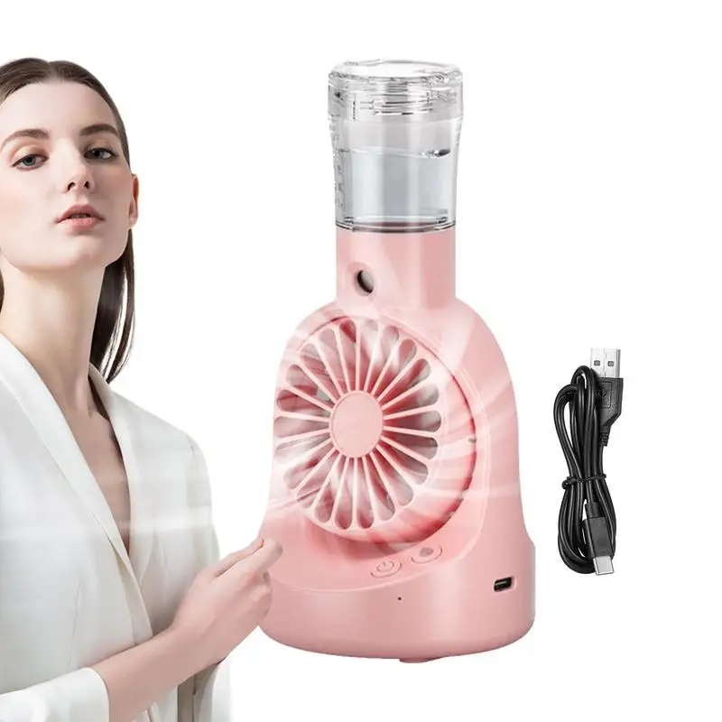 

Mini Fan Humidifier Mini USB Rechargeable Spray Fan Outdoor Cooling Supplies With Misting Bottle For Living Room Car Traveling