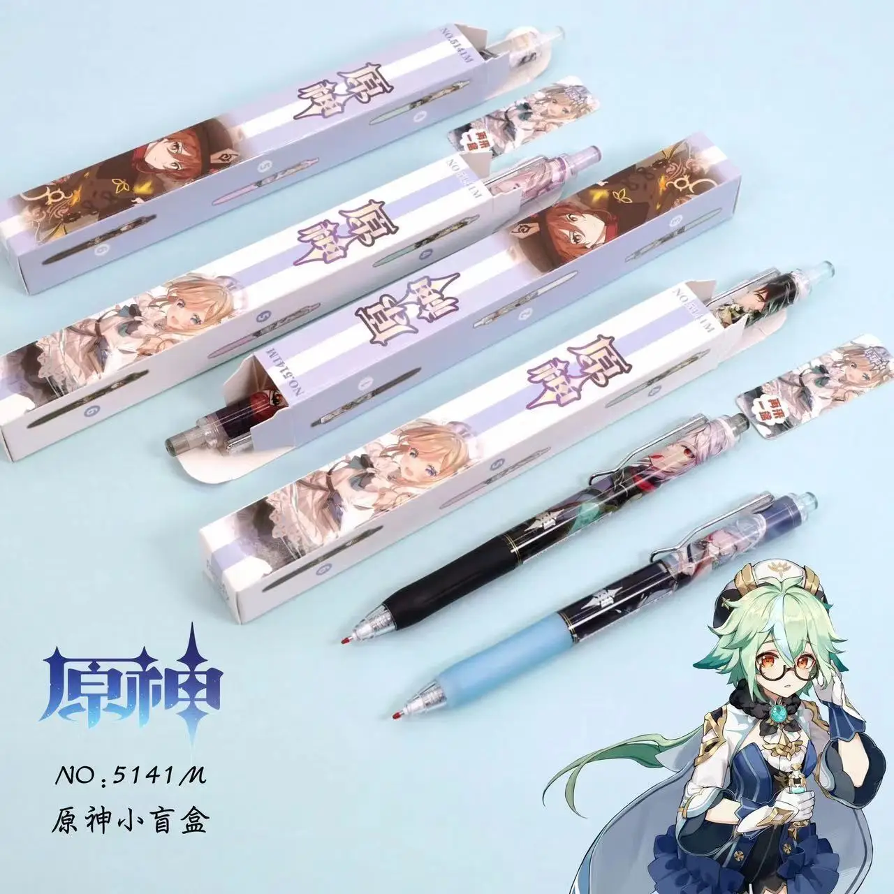 Genshin Impact Anime Black press Gel Pens Student Study Stationery