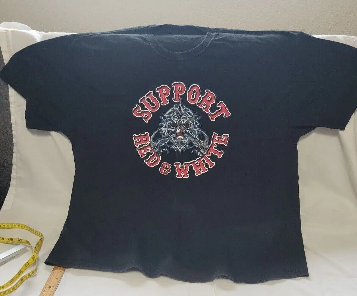 

Футболка «винтажная» с цветной графикой, красно-белая, черная, 81, 2XL, 2009