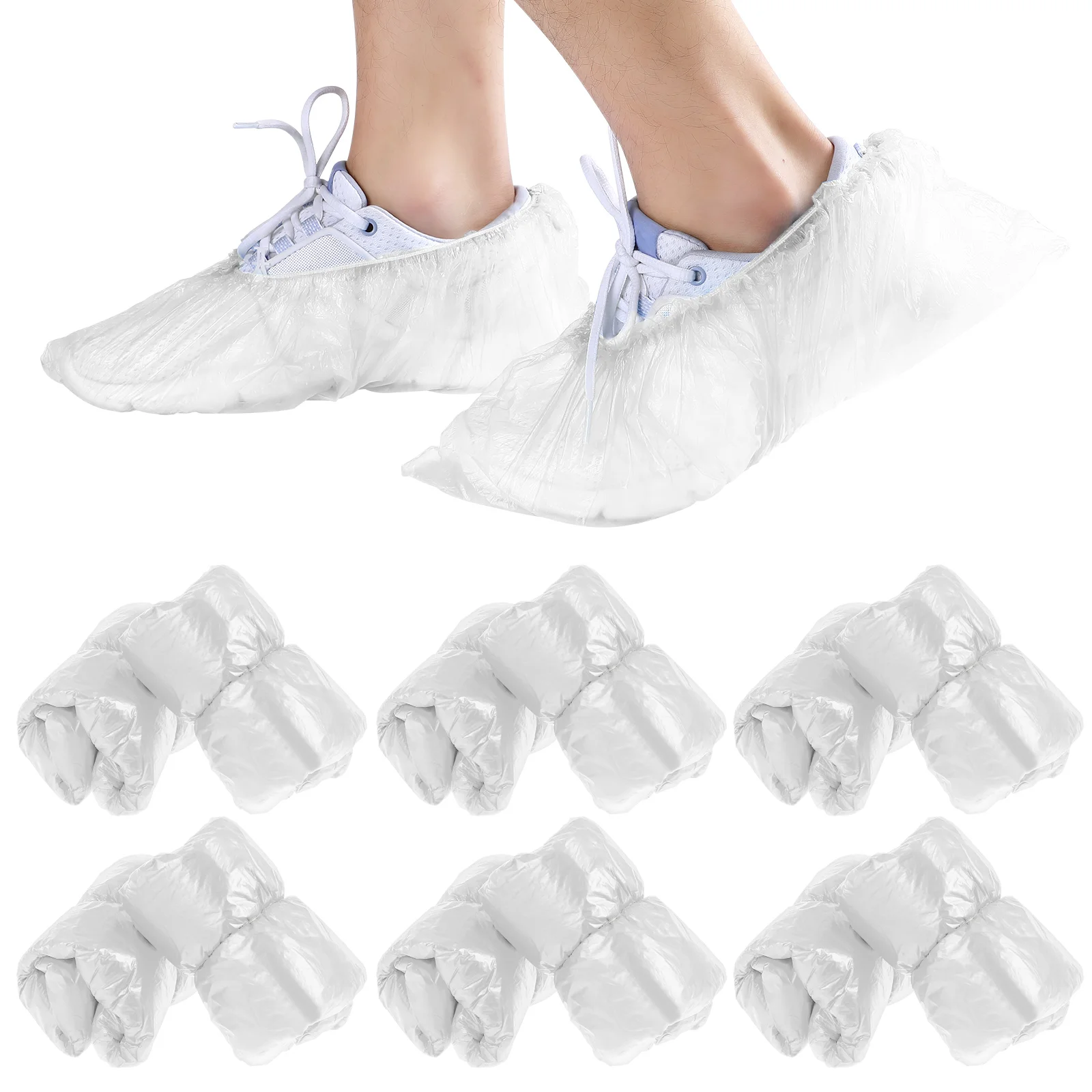 

200 Pcs Disposable Plastic Shoe Covers For Machine Room Indoor Pe Booties Automatic