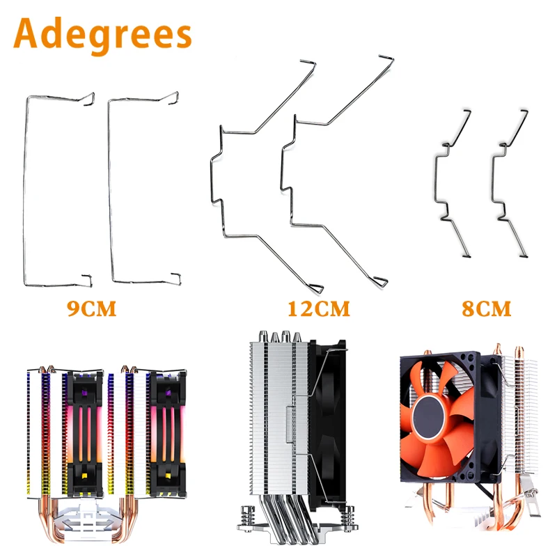 2PCS/Lot 8cm/9cm/12cm Fan Buckle Dissipate Cooling Fan Clip Buckles Elastic Steel CPU Fan Fastener Buckle Bracket