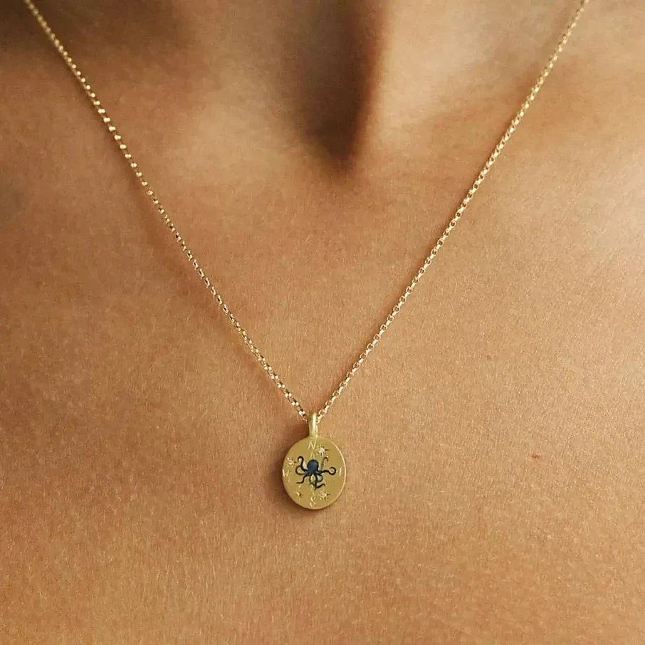 Punk Retro Geometric Oval Enamel Animals Pendant Snake Scorpion Flower Shape Necklace Stainless Steel Heart Choker Femal Jewelry