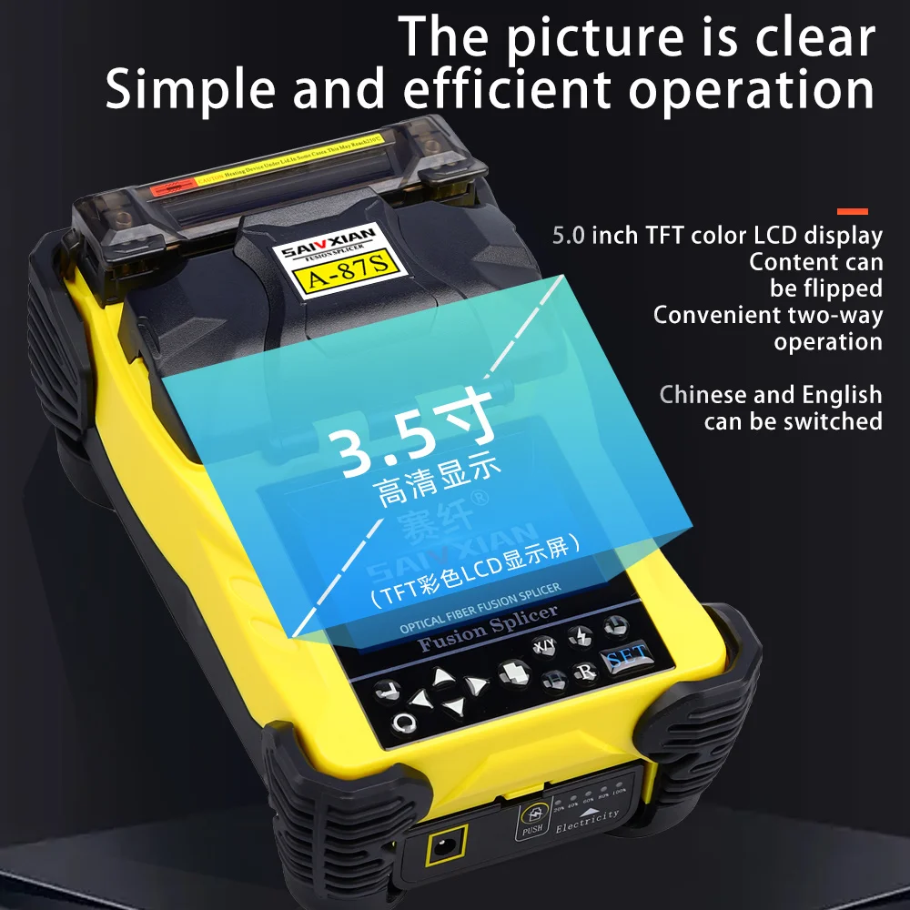 New A-87S High Quality Fully Automatic Mini Optic Fiber Fusion Splicer Splicing Machin Fiber Optic Tool Set FTTH