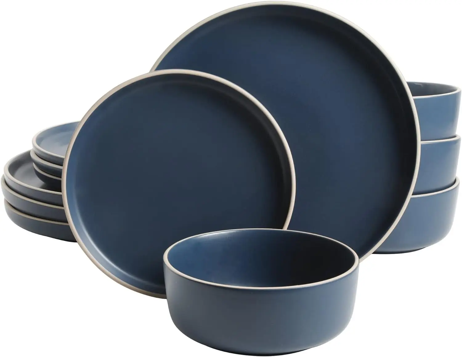 

Everyday Essential Cobalt Dinnerware Set, 12-Piece Set (Color : Blue)
