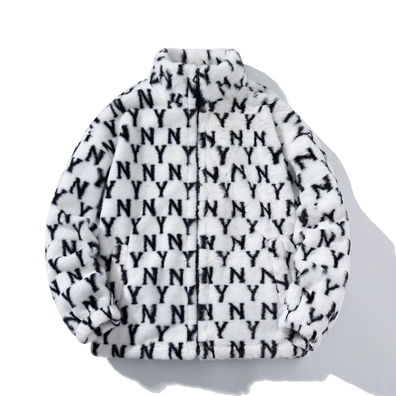 

Winter Jackets Mens Woolen Fleece Coat Zipper Hip Hop Streetwear Warm Thicken Unisex Outwear