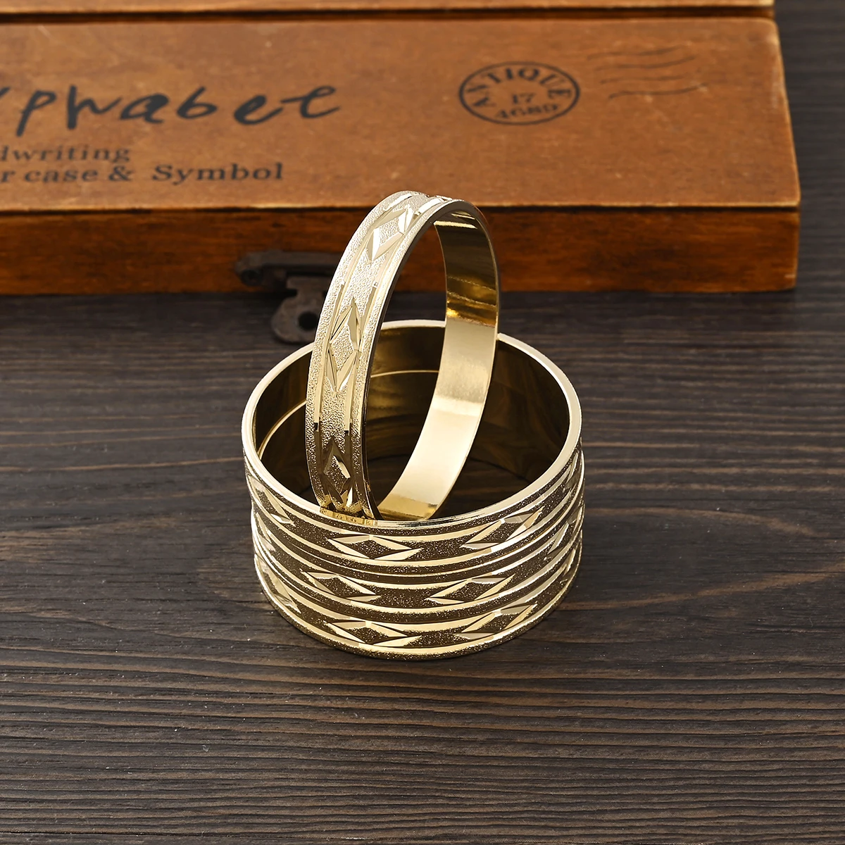 9K Gold Color New 45MM Kid Size Cute Bracelet Hawaiian Jewelry Polynesian Gold Plated Flower Bangles  Girls Birthday Party Gifts 4
