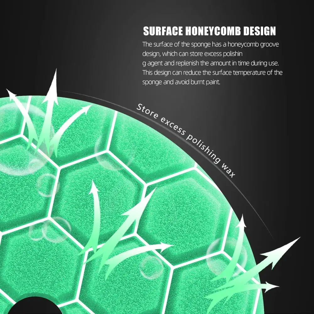 Car Polishing Pad 1PC 3"(80mm)/5"(125mm)/6"(150mm) Hex-Logic Foam Pads for DA/RO/GA Polisher