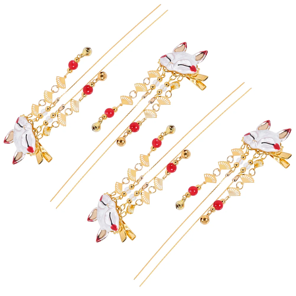 

4pcs Chinese Ancient Style Hairpins with Tassel Women Fairy Hair Clip
