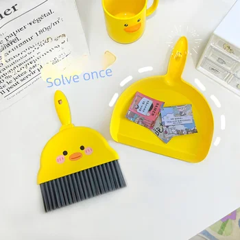 Mini juego de limpieza de escritorio para niños, limpiador combinado de calabaza y patito, juguete de escritorio para libros, estudiantes de escuela primaria